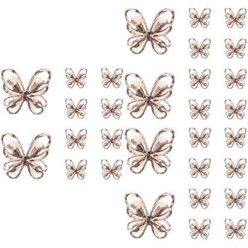30pcs rose gold butterflies - gold,